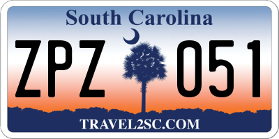 SC license plate ZPZ051