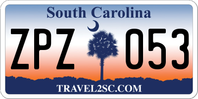 SC license plate ZPZ053