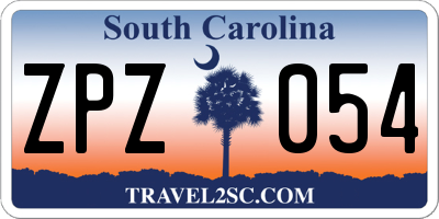 SC license plate ZPZ054