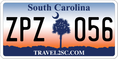 SC license plate ZPZ056