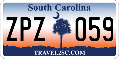 SC license plate ZPZ059