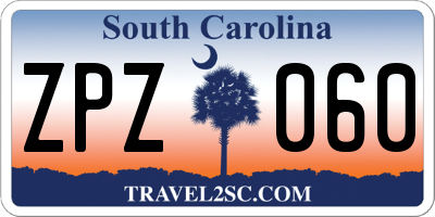 SC license plate ZPZ060