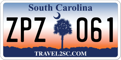 SC license plate ZPZ061