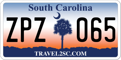 SC license plate ZPZ065