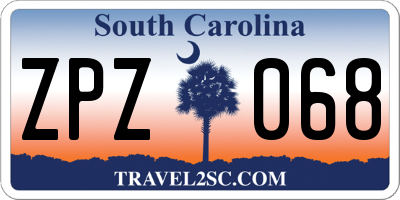 SC license plate ZPZ068