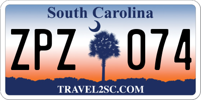 SC license plate ZPZ074