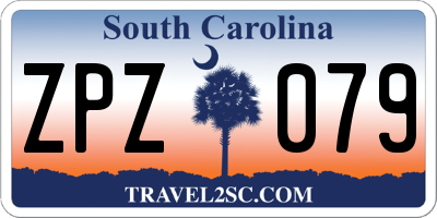 SC license plate ZPZ079