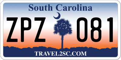 SC license plate ZPZ081