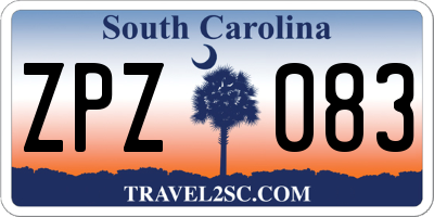 SC license plate ZPZ083