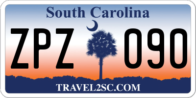 SC license plate ZPZ090
