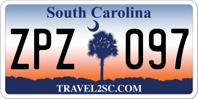 SC license plate ZPZ097