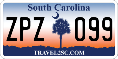 SC license plate ZPZ099