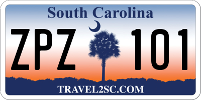 SC license plate ZPZ101