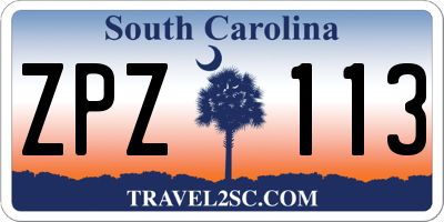 SC license plate ZPZ113