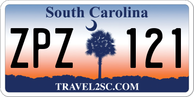SC license plate ZPZ121