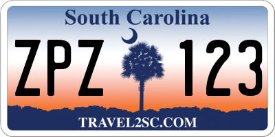 SC license plate ZPZ123