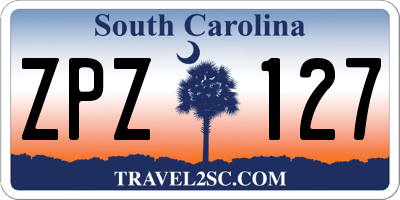 SC license plate ZPZ127