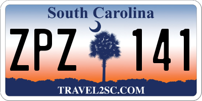 SC license plate ZPZ141