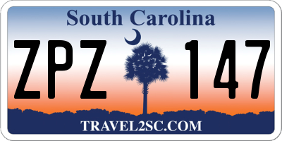 SC license plate ZPZ147