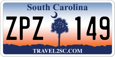 SC license plate ZPZ149