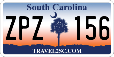 SC license plate ZPZ156