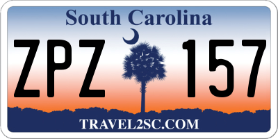 SC license plate ZPZ157