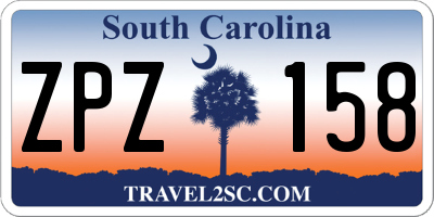SC license plate ZPZ158