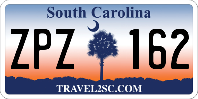 SC license plate ZPZ162