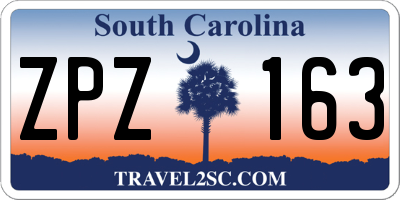 SC license plate ZPZ163