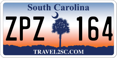 SC license plate ZPZ164