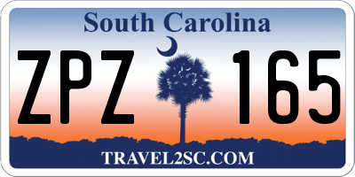 SC license plate ZPZ165