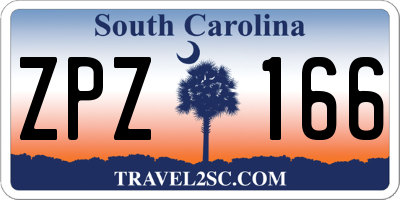 SC license plate ZPZ166