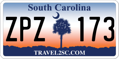 SC license plate ZPZ173