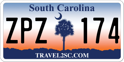 SC license plate ZPZ174