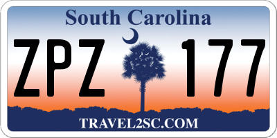 SC license plate ZPZ177