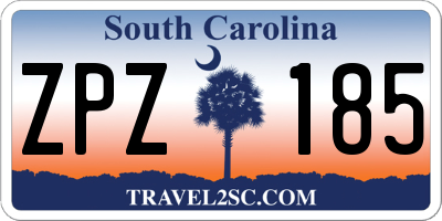 SC license plate ZPZ185
