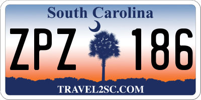 SC license plate ZPZ186