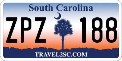 SC license plate ZPZ188