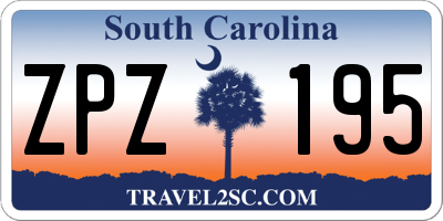 SC license plate ZPZ195