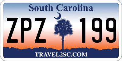 SC license plate ZPZ199
