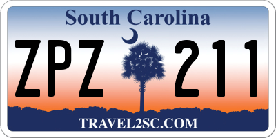 SC license plate ZPZ211