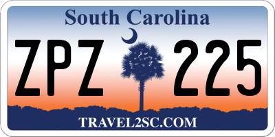 SC license plate ZPZ225