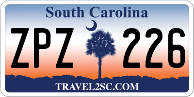 SC license plate ZPZ226