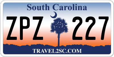 SC license plate ZPZ227