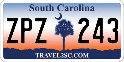 SC license plate ZPZ243