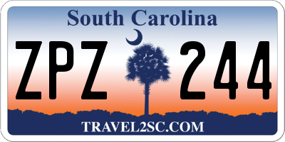 SC license plate ZPZ244