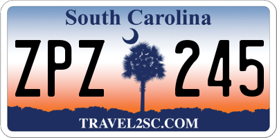 SC license plate ZPZ245