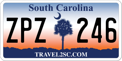 SC license plate ZPZ246