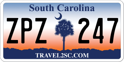 SC license plate ZPZ247