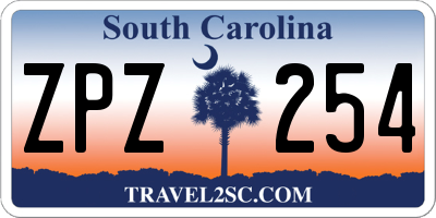 SC license plate ZPZ254